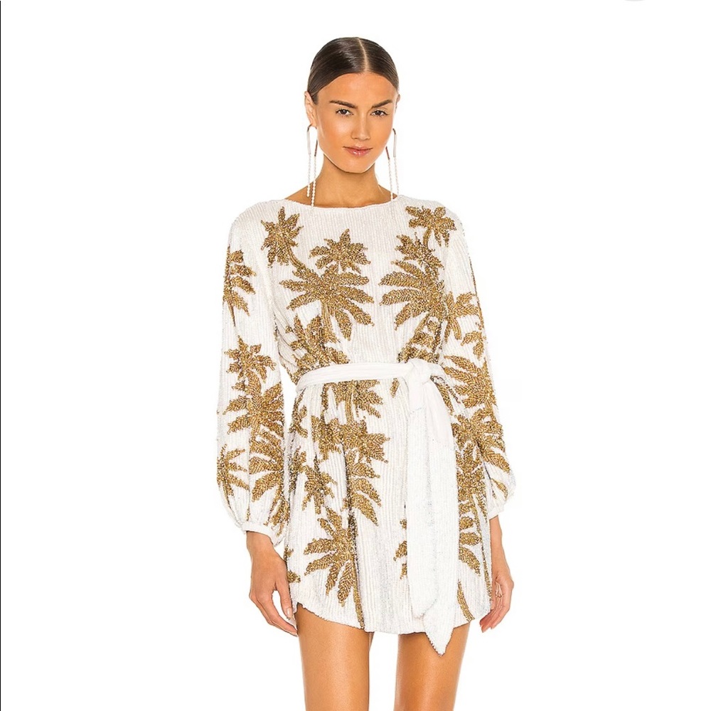 Retrofete Grace Dress White Palm - Small